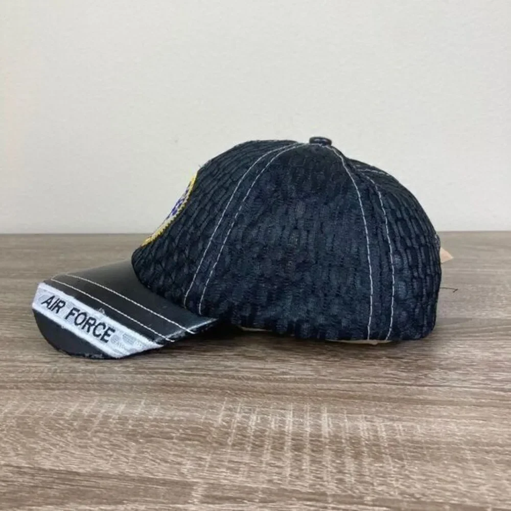 US Air Force Hat USAF‎ Embroidered Cap Black Mesh Military Adjustable